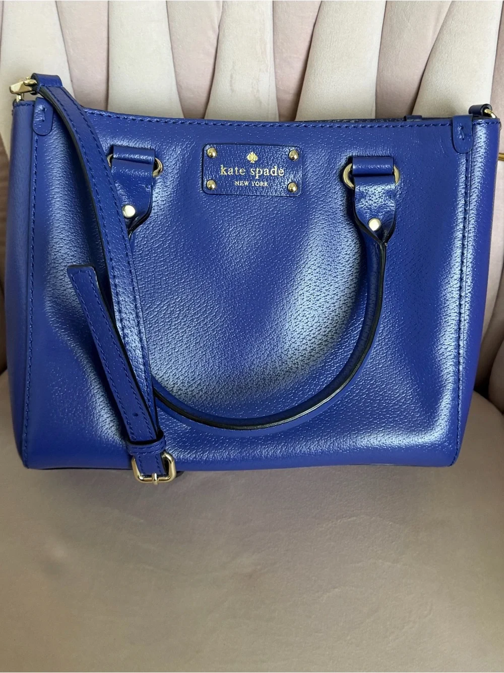 Kate Spade ♠️ Wellesley Quinn Blue Leather Satchel 💙